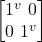 \begin {bmatrix} 1^v \   0 \\  0 \   1^v\end{bmatrix}