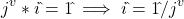 \[j^v*i\hat{ } = 1\hat{ }\implies i\hat{ } =1\hat{ }/j^v\]