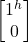 \begin {bmatrix} 1^h \\ 0 \end{bmatrix}