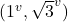 (1^v, \sqrt{3}^v)